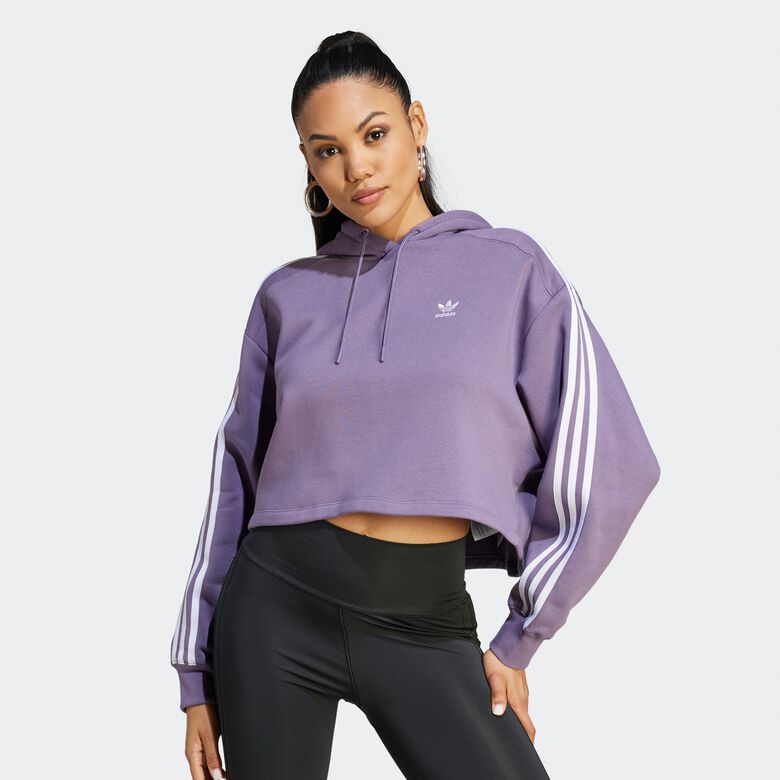 Sudadera con capucha, kurz geschnittene adicolor 3-Streifen