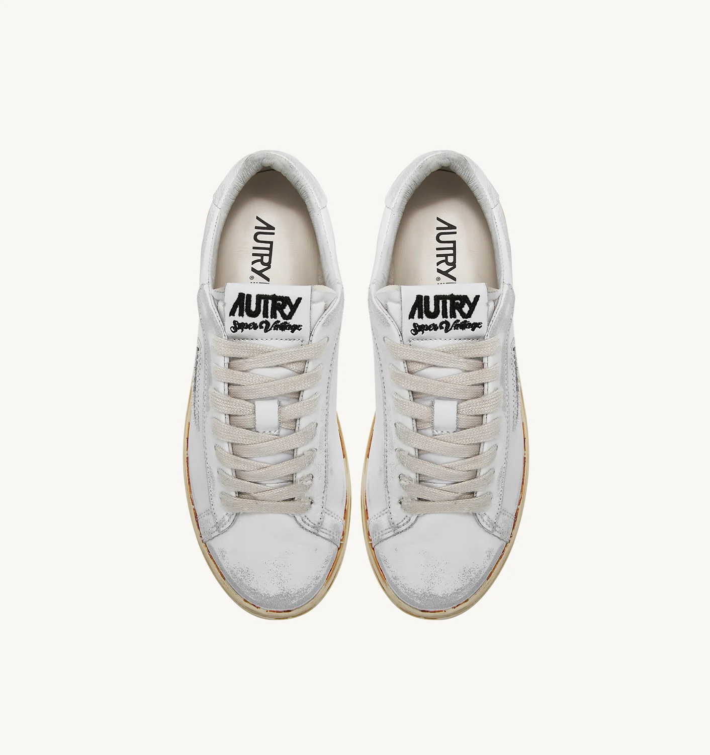 SNEAKERS DALLAS SUPER VINTAGE LOW IN PELLE BIANCA