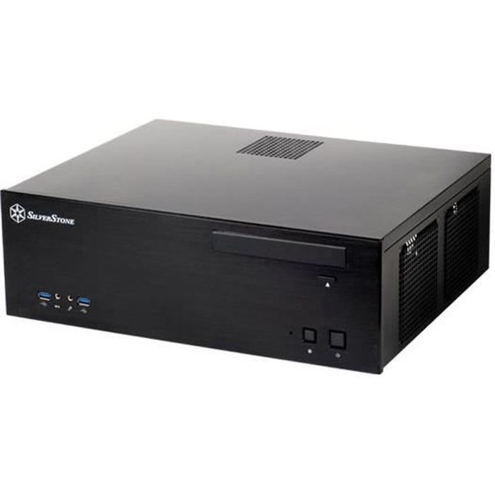 SilverStone SST-GD04B USB 3.0 - Case per PC HTPC Grandia Micro ATX, alte prestazioni, flusso d'aria silenzioso, nero