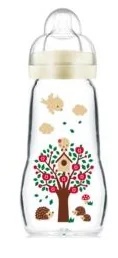 Bouteille en verre MAM Feel Good de 260 ml, résistante à la chaleur
