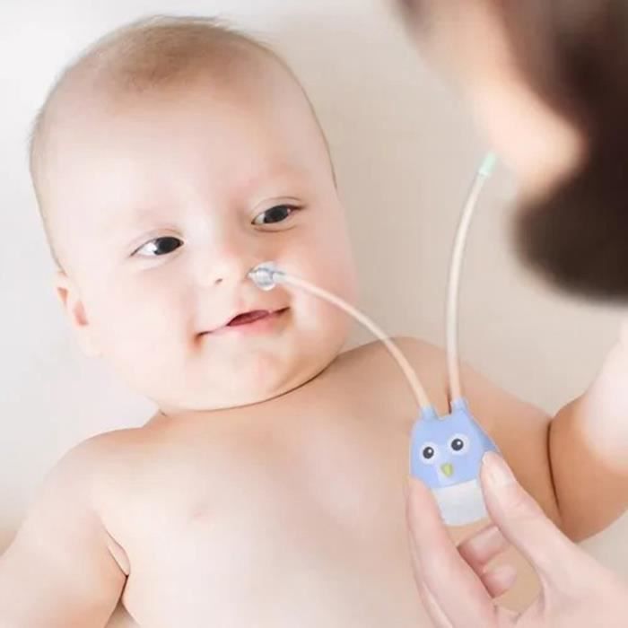 SALALIS Aspirateur nasal manuel pour bébé Manuel bébé aspirateur nasal forme de hibou forte dureté puericulture set Bleu Rose