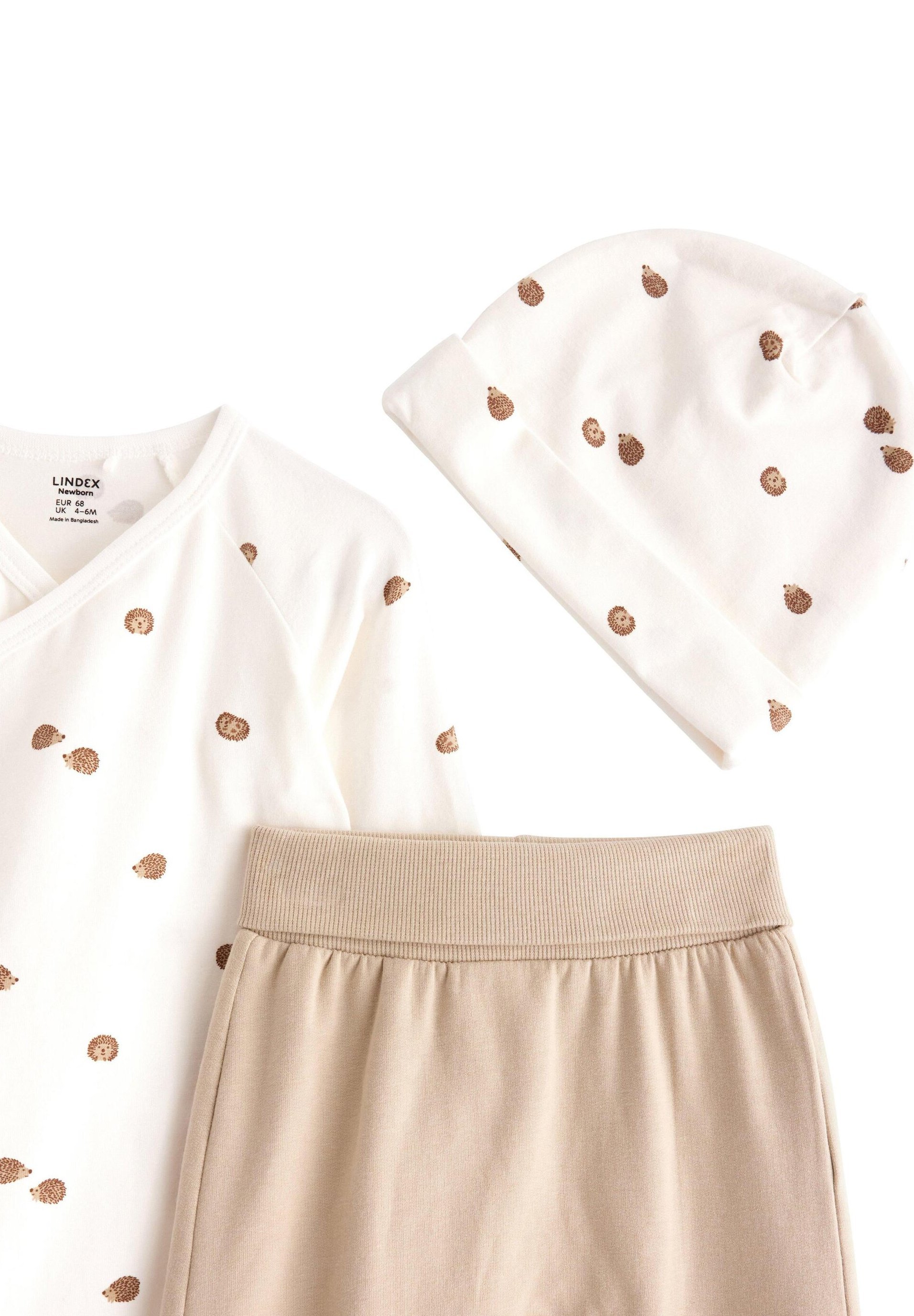 Lindex 3-teiliges Set – Mütze – Beige