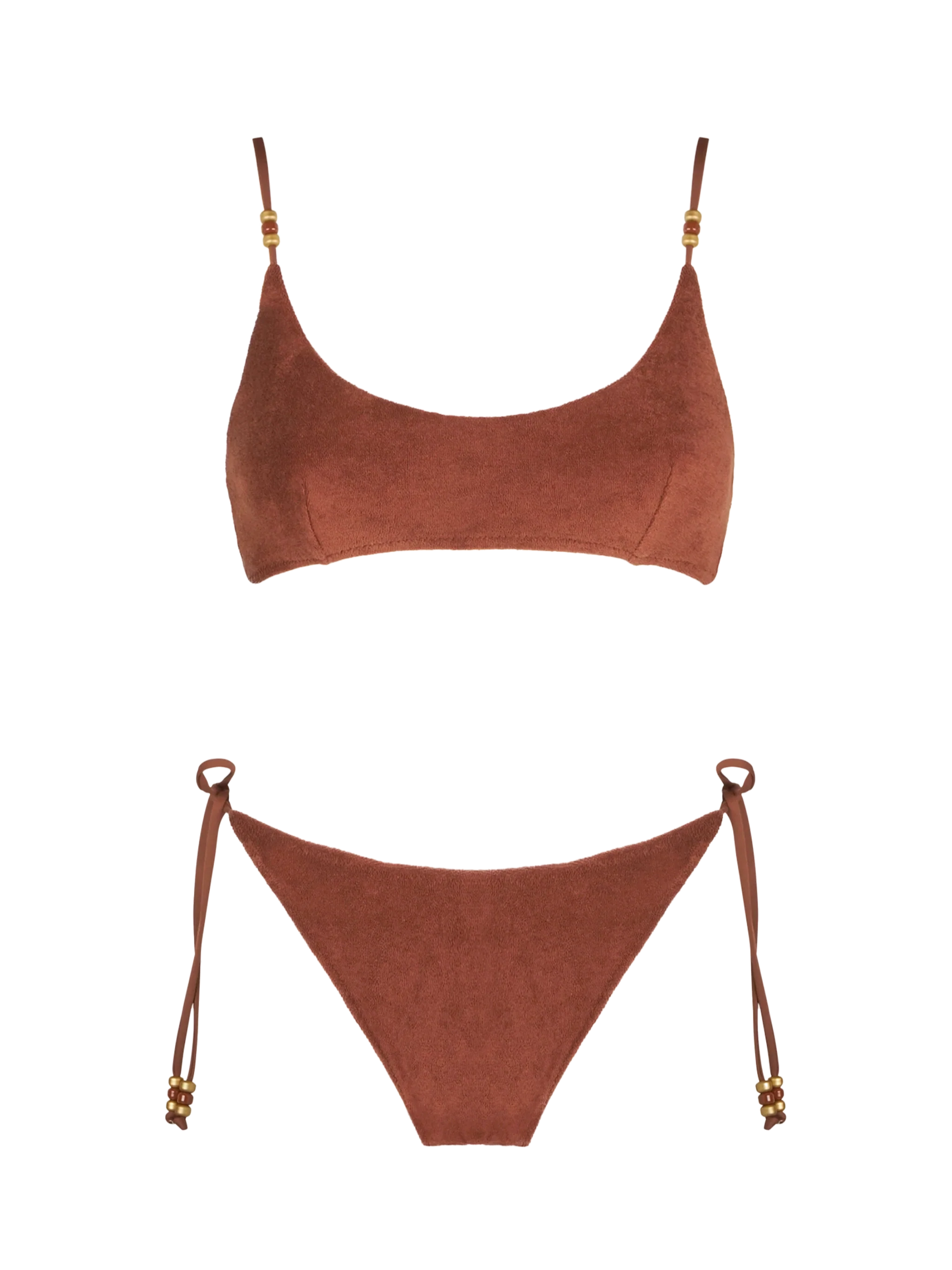 Damesbralette bikini in bruine spons