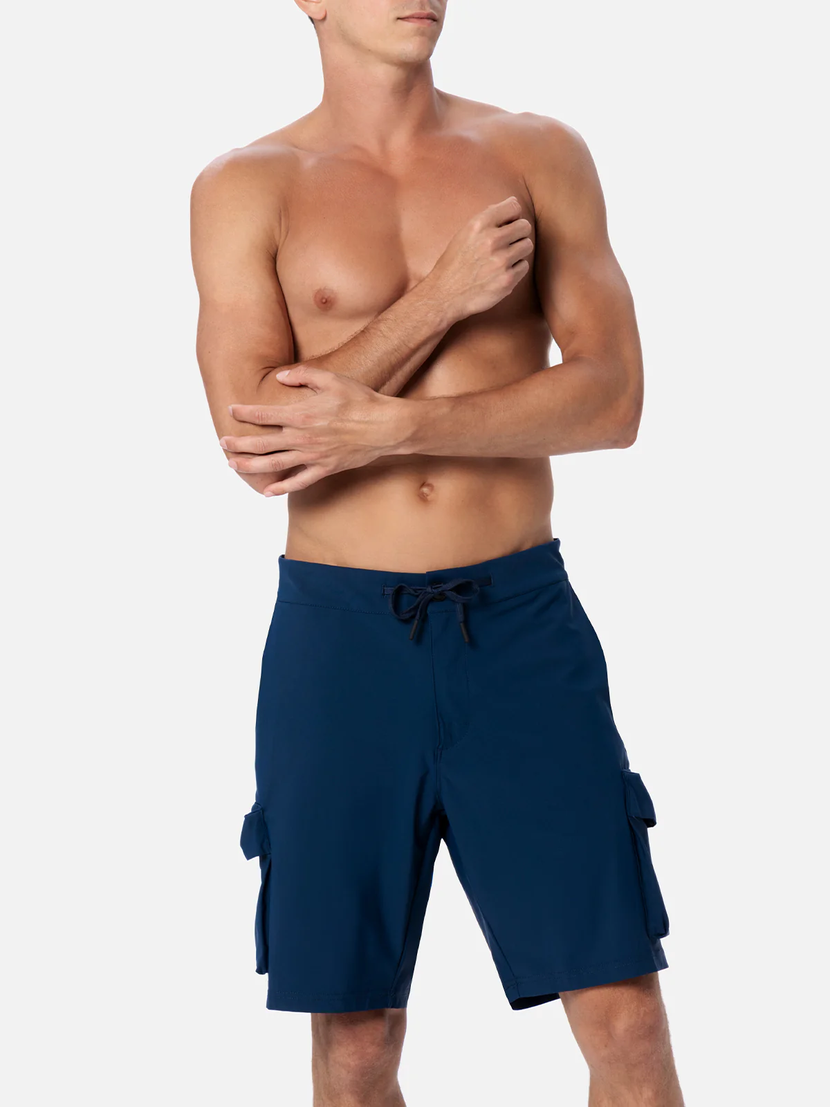 Bermudashorts voor heren van technisch materiaal in marineblauw.