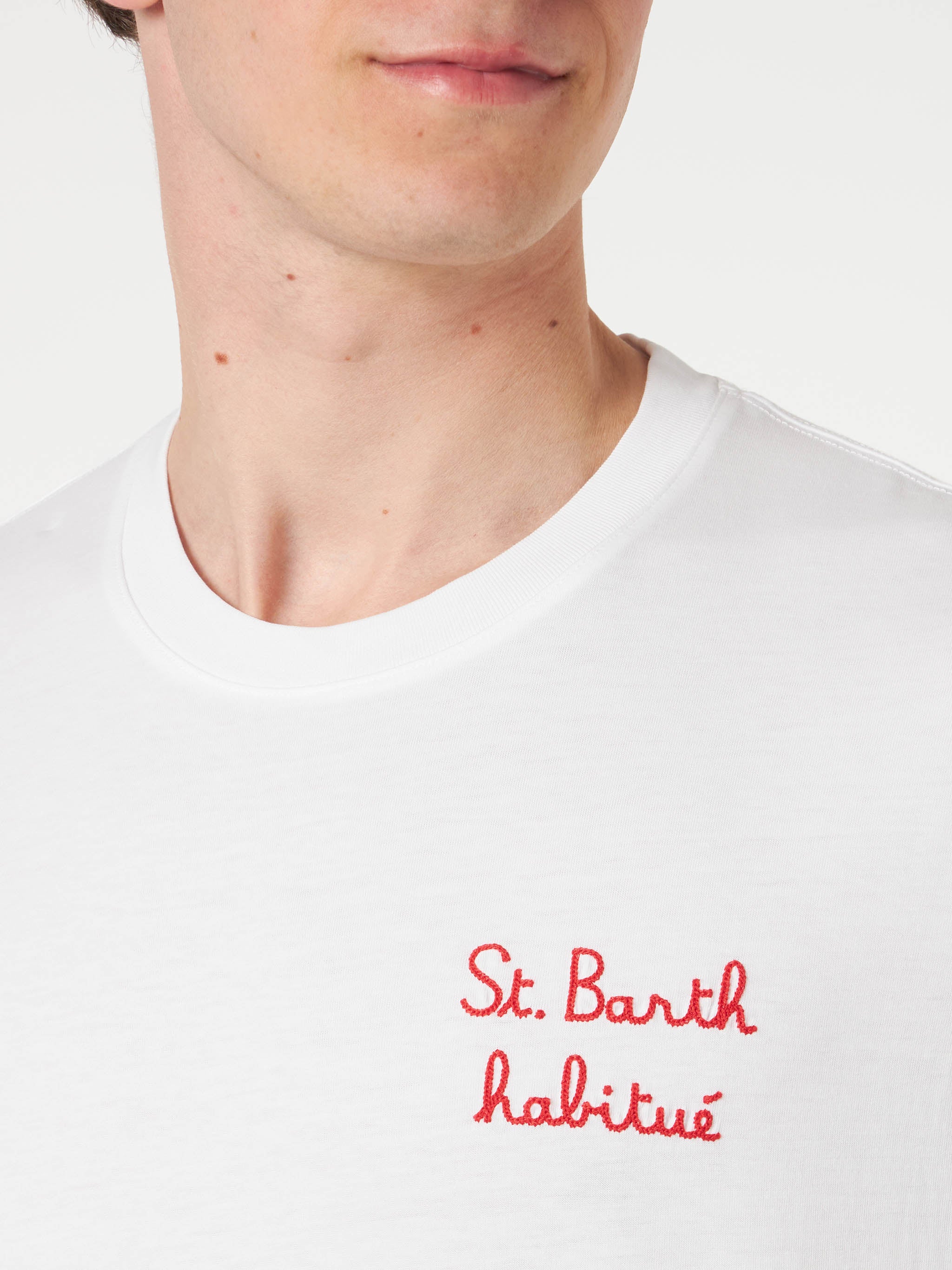 T-shirt da uomo con ricamo St. Barth habituè