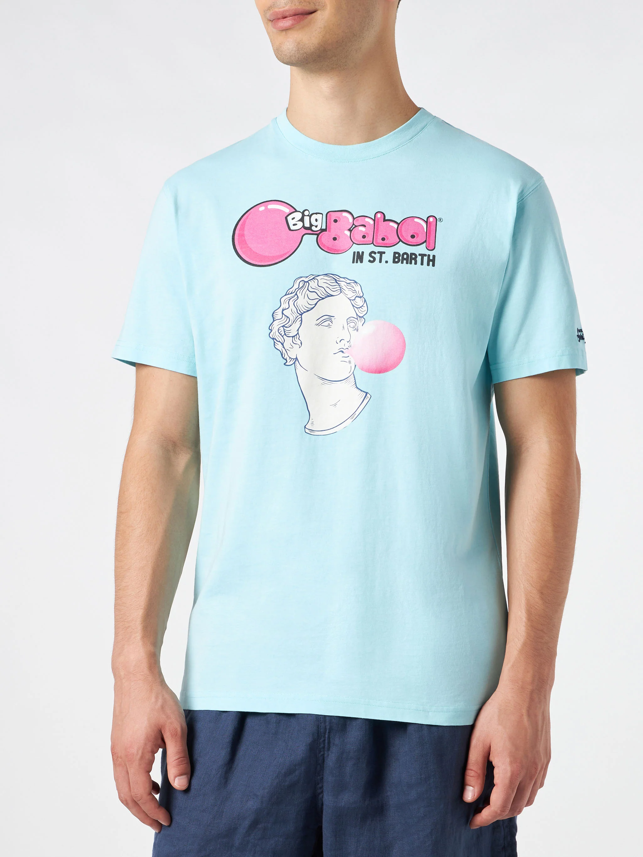 Heren katoenen T-shirt met print van het standbeeld van Big Babol | BIG BABOL® EDI