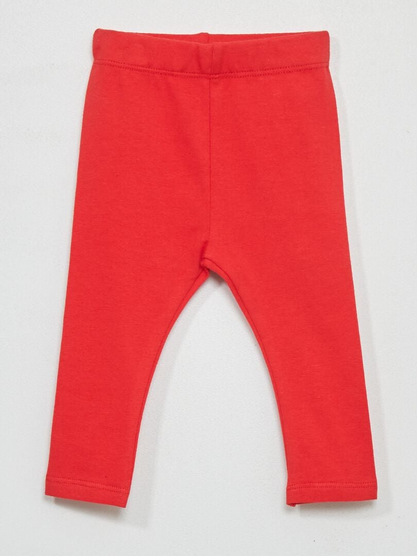 Effen jersey gebreide legging - kersenrood