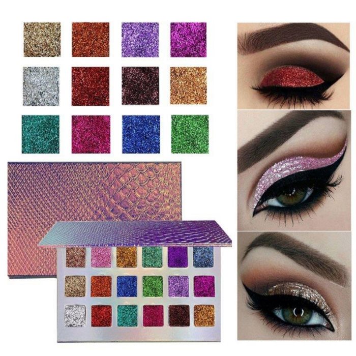18-kleuren Oogschaduwpalet – Hooggepigmenteerde Shimmer-tinten met Schubbenpatroon