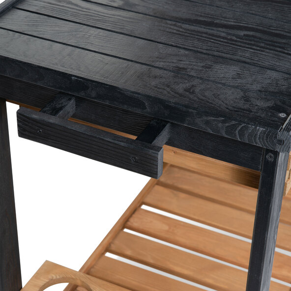 Houten grillwagen