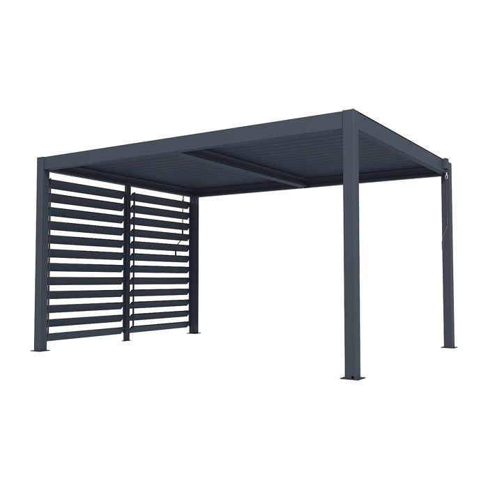 Parasol ajustable de aluminio para pérgola bioclimática, color antracita - 2,78 x 2,2 m - BOLSENA