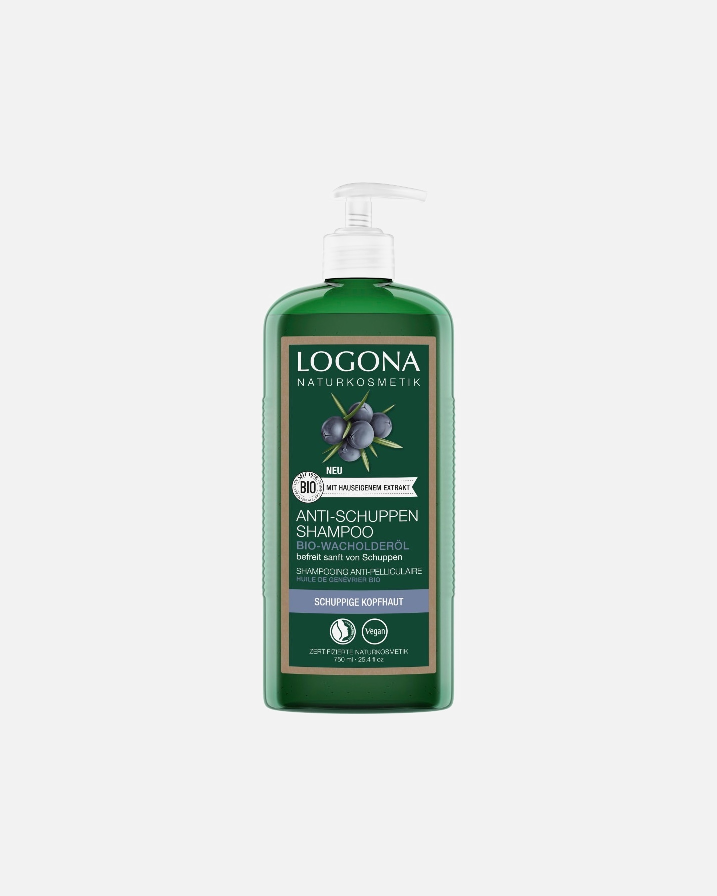 Logona Shampoo Antiforfora con Bacche di Ginepro Biologiche – 750 ml