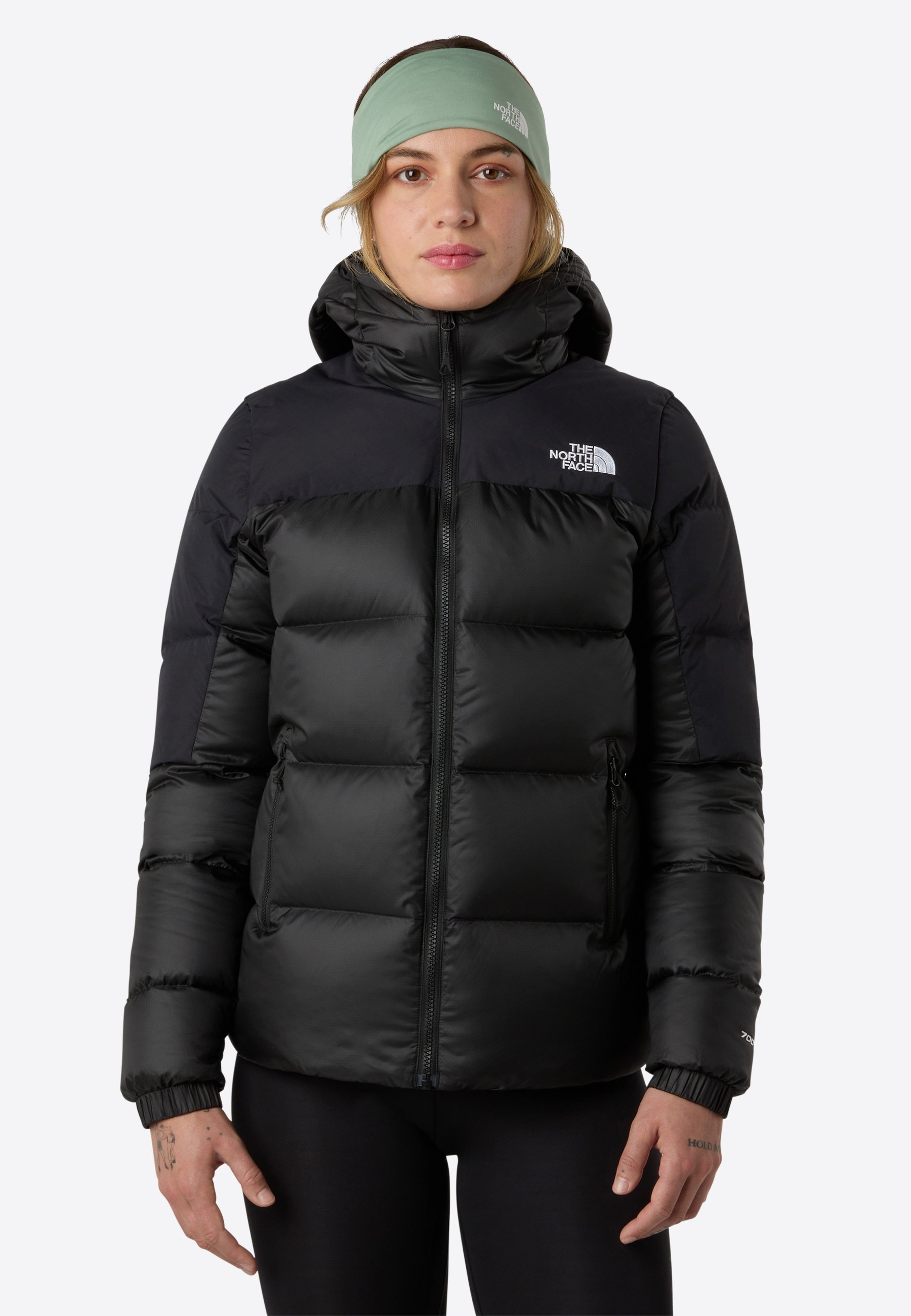 The North Face W DIABLO DOWN 2.0 HOODED JACKET - Donsjack - zwart gemêleerd/zwart