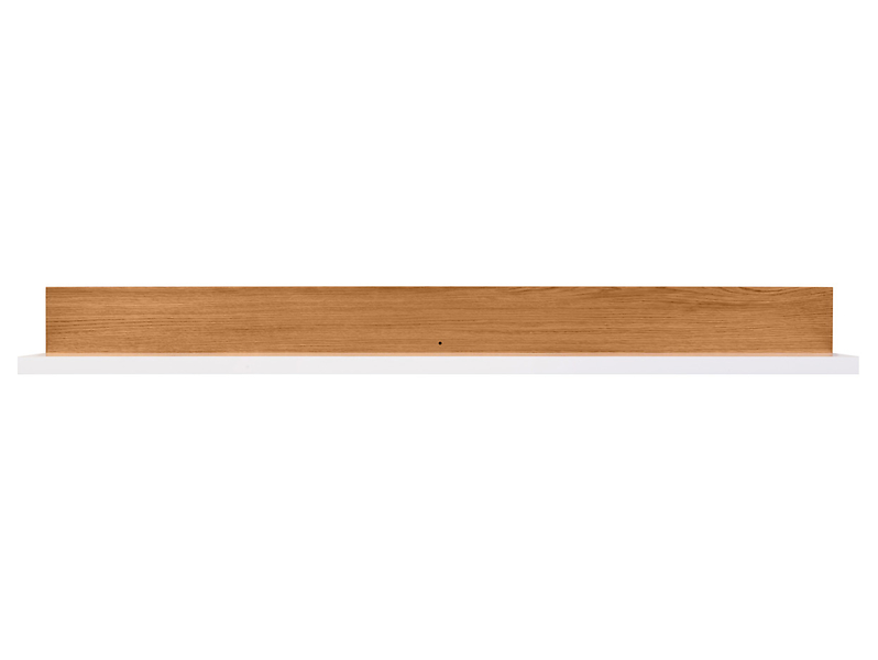 Półka ścienna Rovika 153 cm biały połysk/dąb naturalny