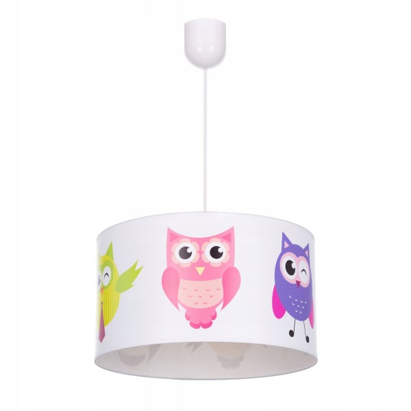 Lampa wisząca sufitowa żyrandol nadruk SOWY abażur