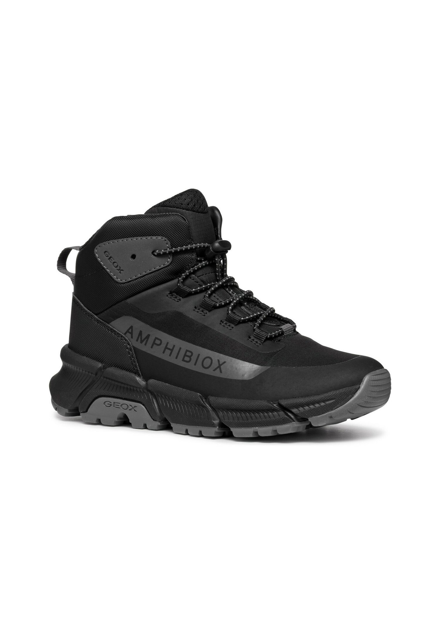 Geox J FLEXYPER PLUS - Scarpe da ginnastica alte - nero grigio scuro