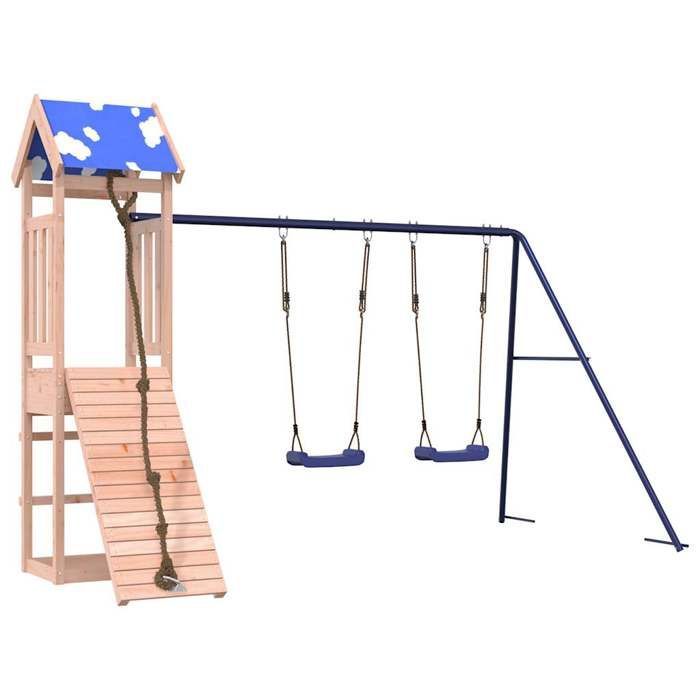 vidaXL Aire de jeux d'extérieur bois massif de douglas, ensemble de jeu, ensemble de jeu en bois, ensemble de terrain de jeu