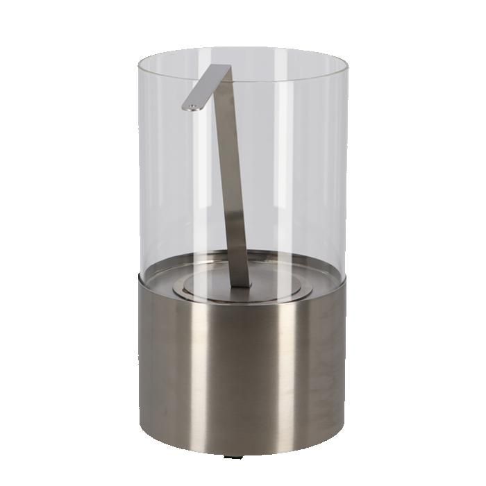 Feuerstelle – FANCY FLAMES – Bioethanol-Tischkamin – Silber – Durchmesser 16,4 cm – Höhe 29 cm