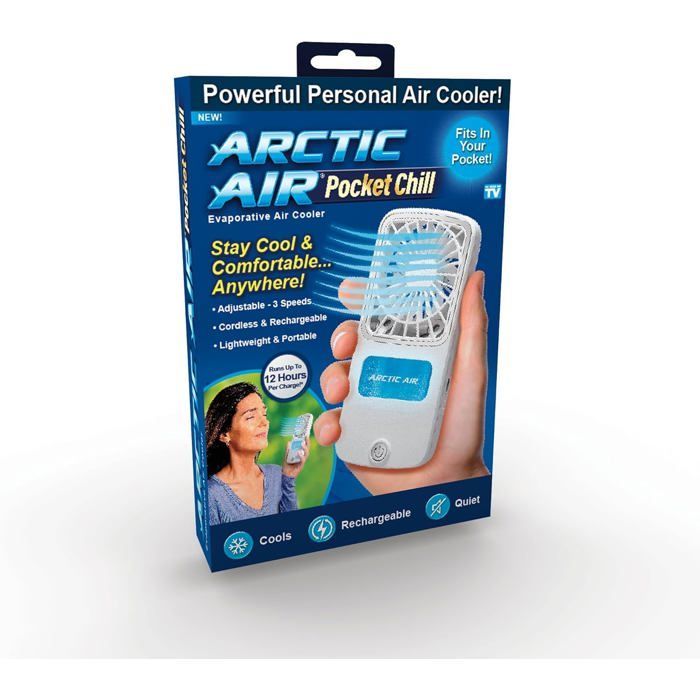 Pocket Chill - Mini ventilador portátil - Vaporizador - Ligero y potente: 3 velocidades - Silencioso - Enfriador de aire de bolsillo