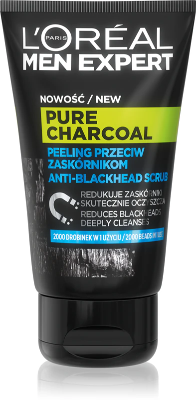 Čisticí peeling L'Oréal Paris Men Expert Pure Charcoal s aktivním uhlím