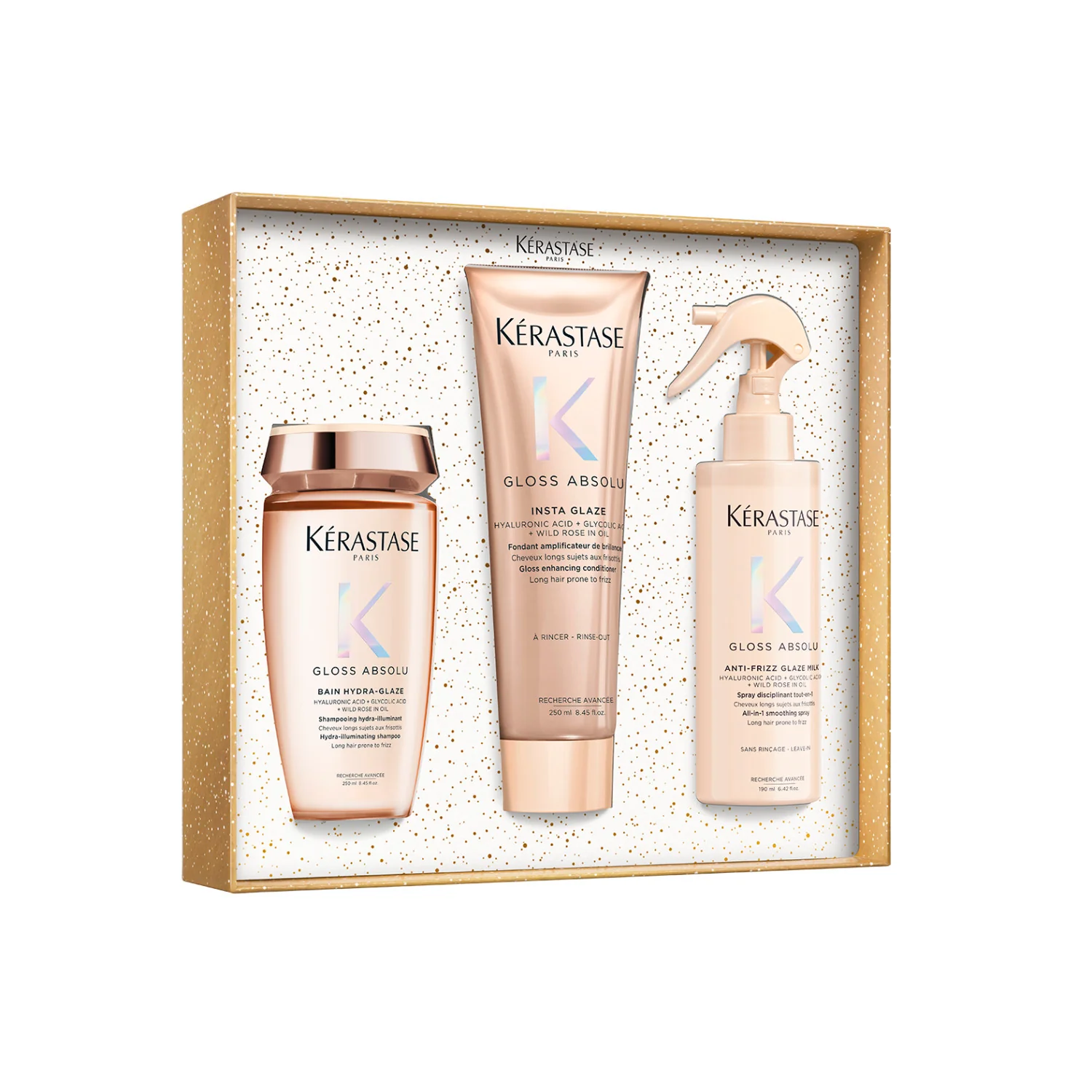 Gloss Absolu Cofanetto Gloss Absolu Holidays 2025 - Cofanetti per Capelli, Shampoo Illuminante, Balsamo Illuminante Capelli, Spray Termo Protettivo