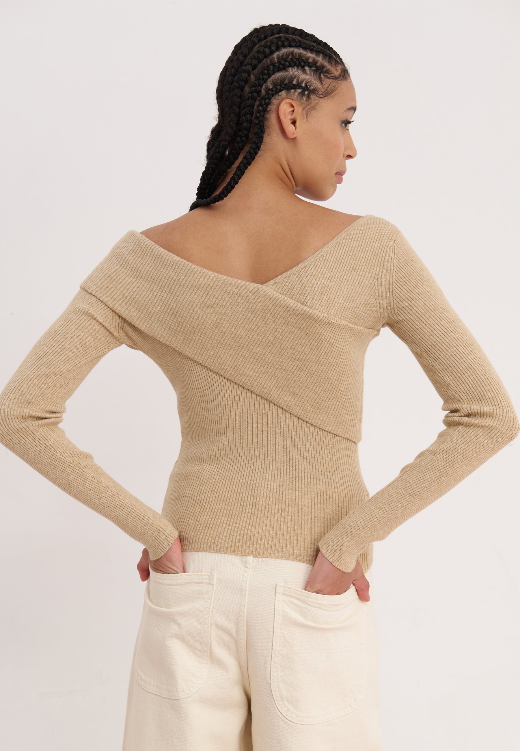 Even&Odd Pullover – meliertes Beige