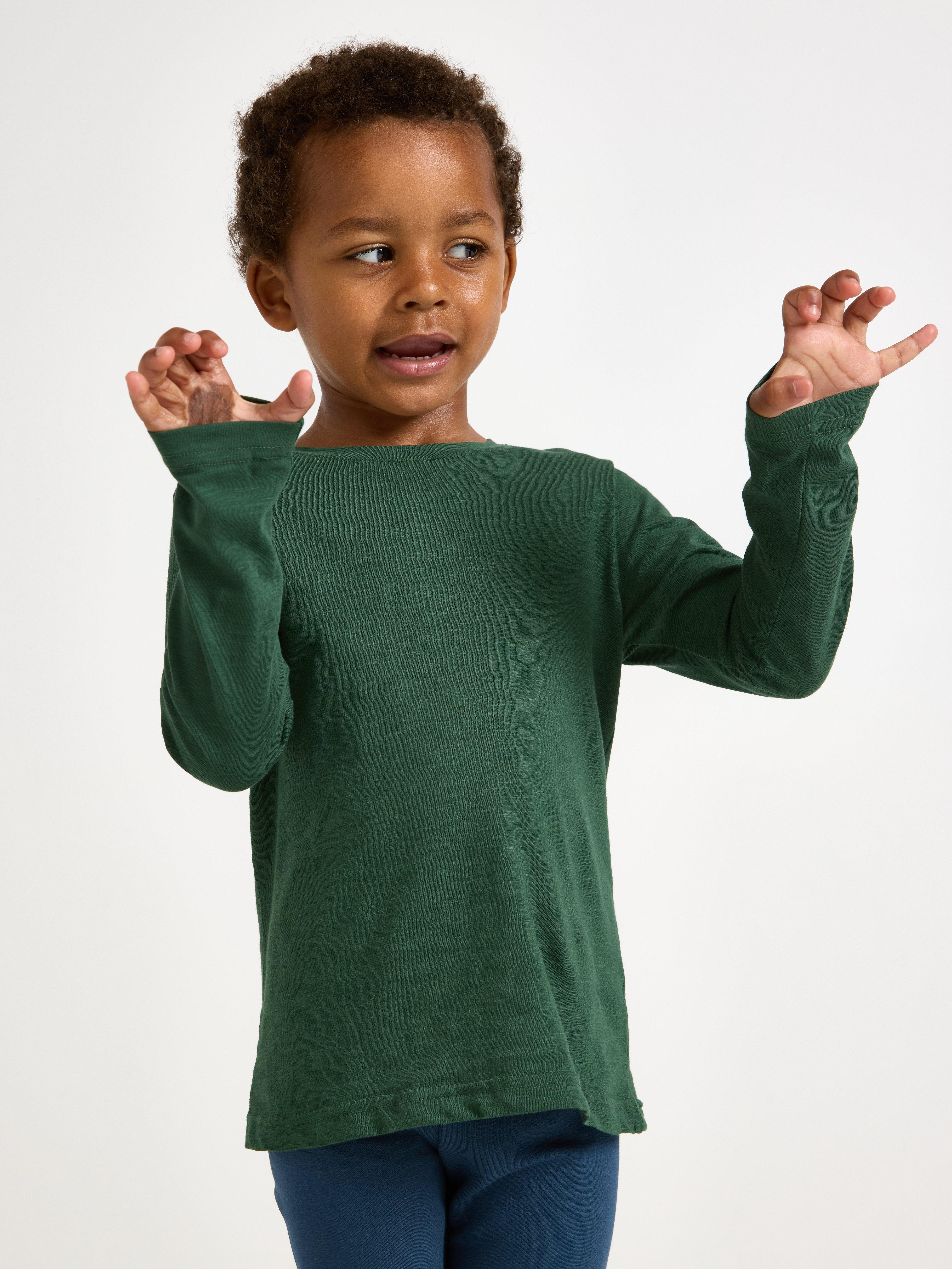 Långärmad top Dark Dusty Green