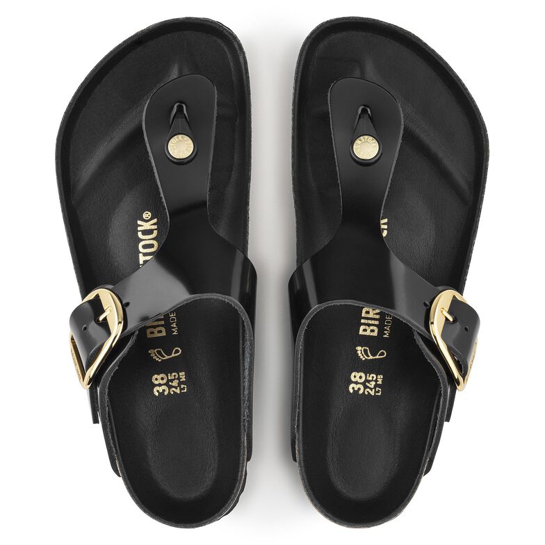 Gizeh Big Buckle Pelle naturale vernice - High Shine Black High Shine Black
