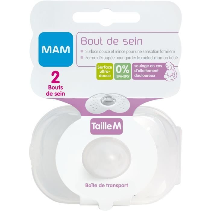 Protetor de mamilo de silicone para amamentação MAM, tamanho M, 2 unidades.