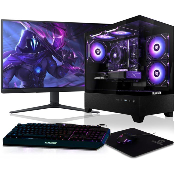 BEASTCOM Q5  Pro Gaming, PC Gamer Complet, Intel Core i9-12900F, Radeon RX 9070, 16 Go RAM, 1 To  NVMe, WiFi, Win11