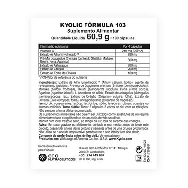 Kyolic Formula 103 z astragalusom 100 kapsul 100 kapsul