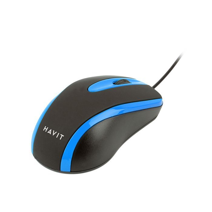 Souris d'ordinateur - HAVIT - MS753 - 1000 DPI - Ergonomique - Symétrique - Noir/Bleu