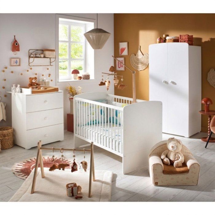 Cama convertible - 140x70cm - Babyprice Basic - Madera blanca