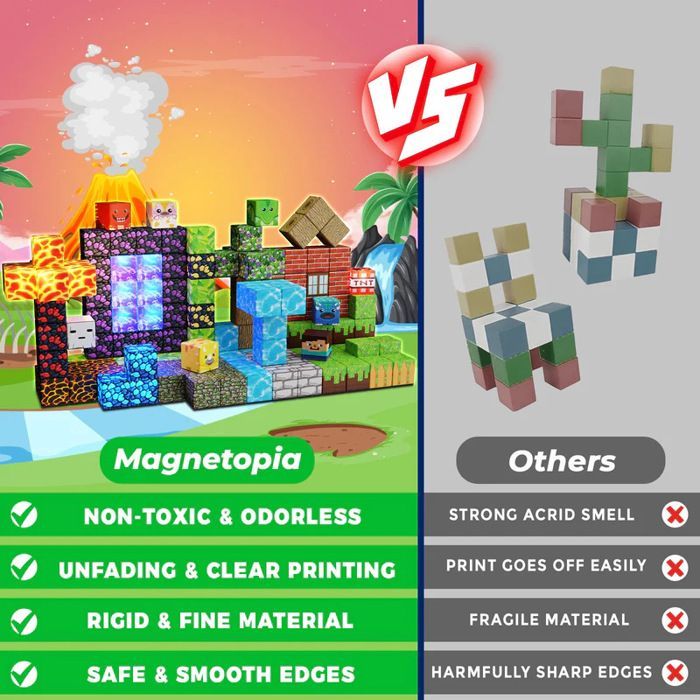Juego de 100 bloques de construcción magnéticos, bloques cúbicos magnéticos para construir, para niños de 3 a 10 años, juguete sensorial.