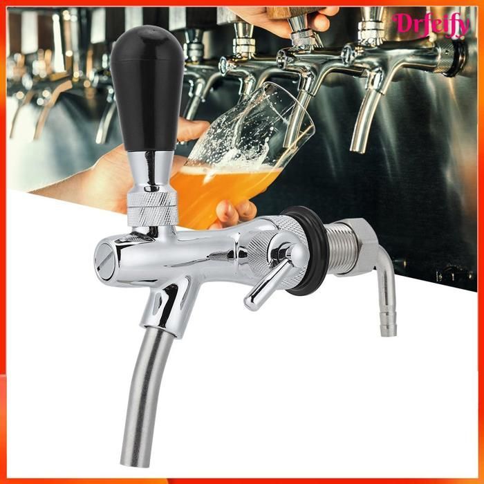 Grifo de cerveza, accesorios para barril de cerveza G5 de 8 pulgadas, rosca ajustable de latón con acero inoxidable.