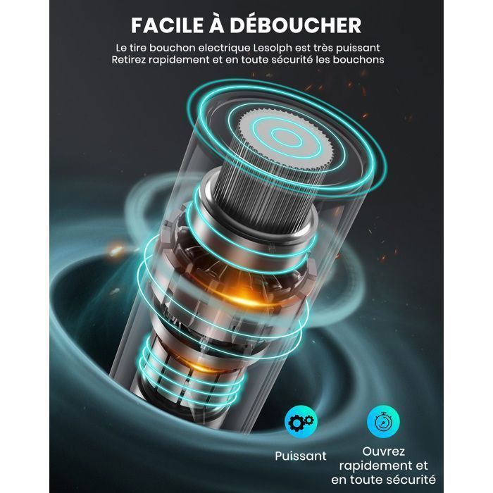 Tire bouchon electrique rechargeable - ouvre bouteille electrique coupe-fil et câble de chargement USB - pour la maison, les fêtes