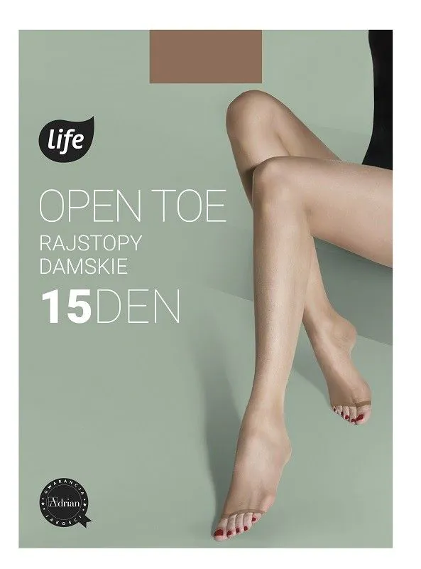 Life Rajstopy Open Toe 15 Den Natural Rozm.2