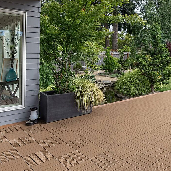 WPC-Ξύλινα Πλακάκια BAVARO, Συσκευασία 3m2, teak