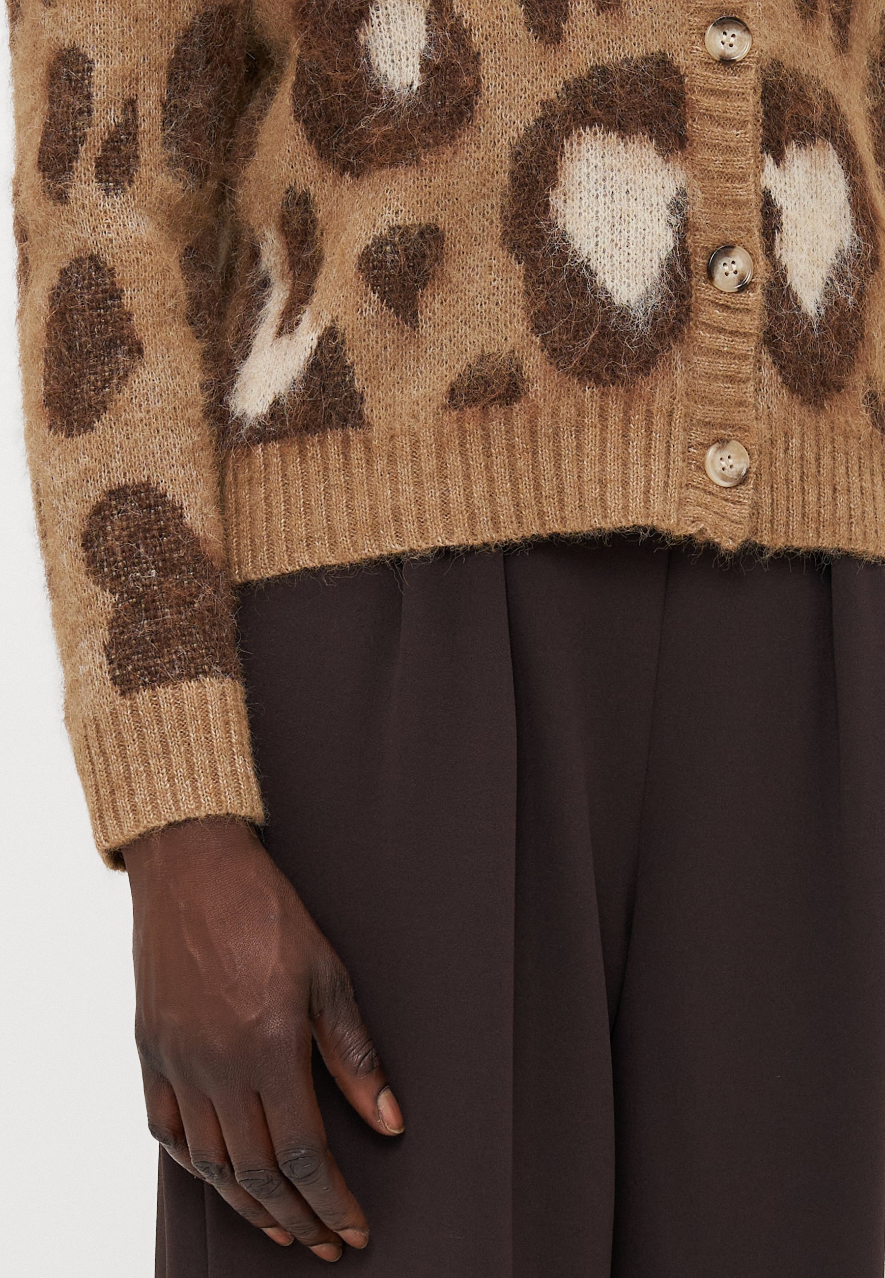 ONLY Tall ONLEDELIE LIFE V NECK - Cardigan - melange crema di cacao/castagna/biscoffi