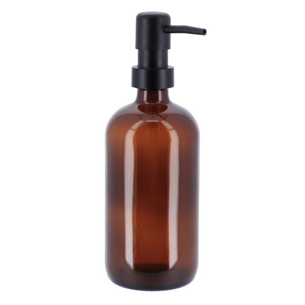 Dozownik na mydło szklany do łazienki na płyny 500 ml Amber