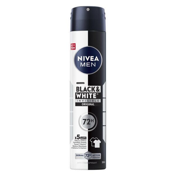 NIVEA Men Invisible For Black & White deodorant v spreju<br>2 x 150 ml