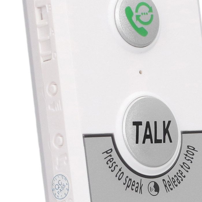 Interphone vocal sans fil, sonnette intelligente à 2 voies pour soignants âgés et personnes handicapées, blanc -SALALIS