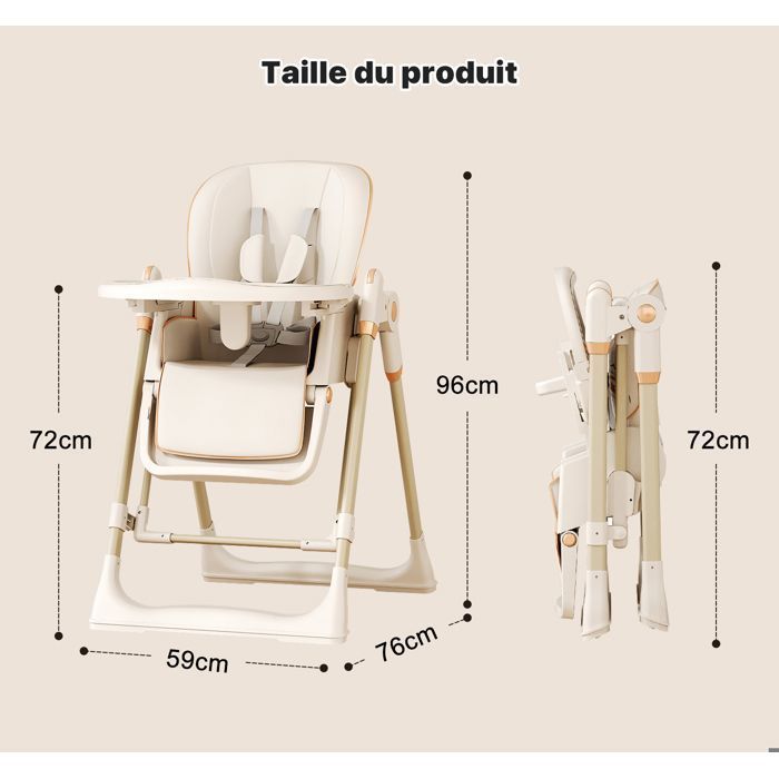 MAGICFOX High Chair, Child's Armchair, Baby Care, Mealtime, Folds, With Tray, Footrest, Adjustable Height, Newborn
