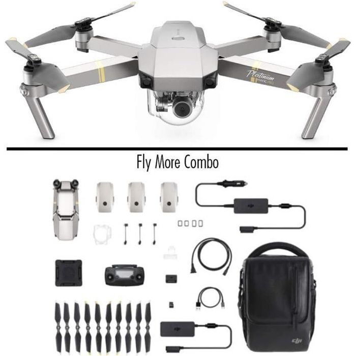 DJI Mavic Pro Fly More Combo Drone - 4K - Platinum - Geïntegreerde camera - Wi-Fi - Bereik +1000m