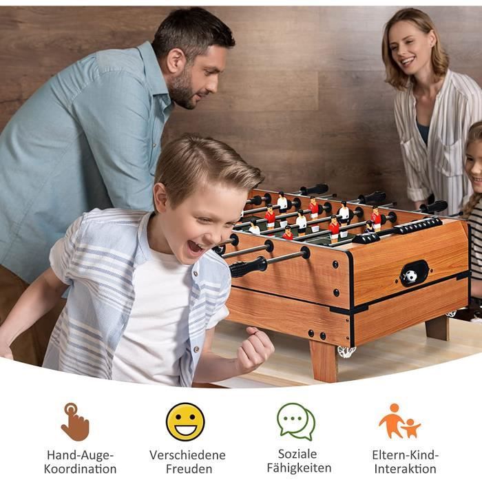 Mesa multijuegos plegable GOPLUS 4 en 1 para billar, futbolín, hockey y tenis de mesa, mesa de juego multifuncional de 81,5 x 43 x 29,5 cm.