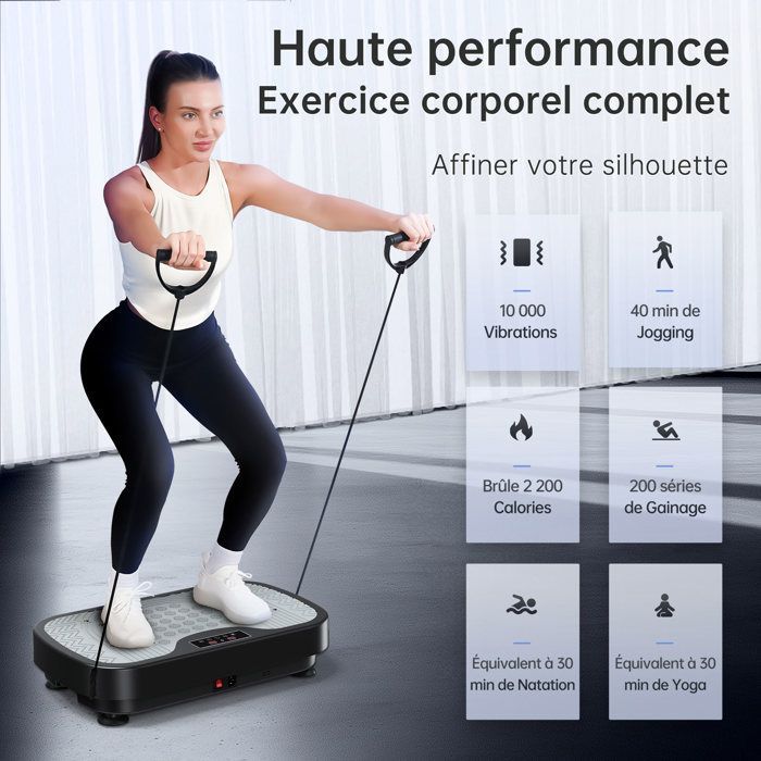 Plateforme vibrante - JOROTO - JV30 - Corps entier - 99 niveaux de vibration - Télécommande incluse