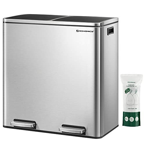 Podwójny Kosz Na Śmieci, 2 X 30 L, Dwukomorowy Kosz Kuchenny