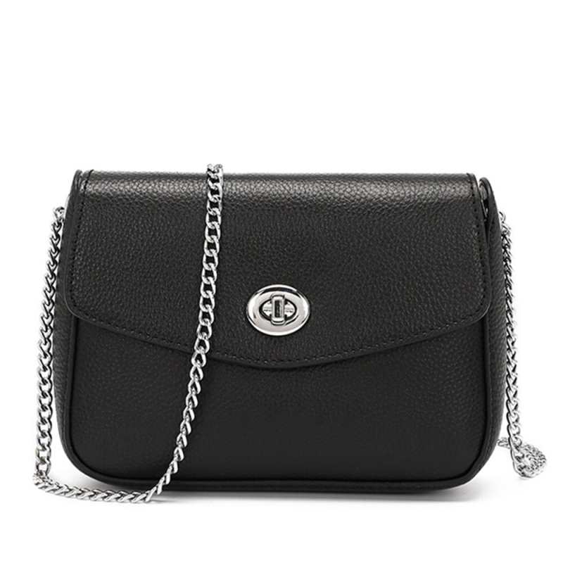 Sac à main carré en cuir véritable pour femme, petit modèle tendance, bandoulière chaîne, style simple et élégant, collection 2021. Haute qualité.
