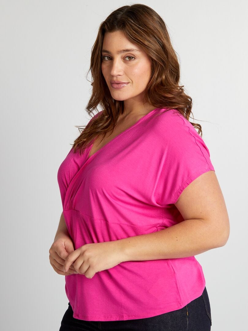 Camiseta de manga murciélago - ROSA
