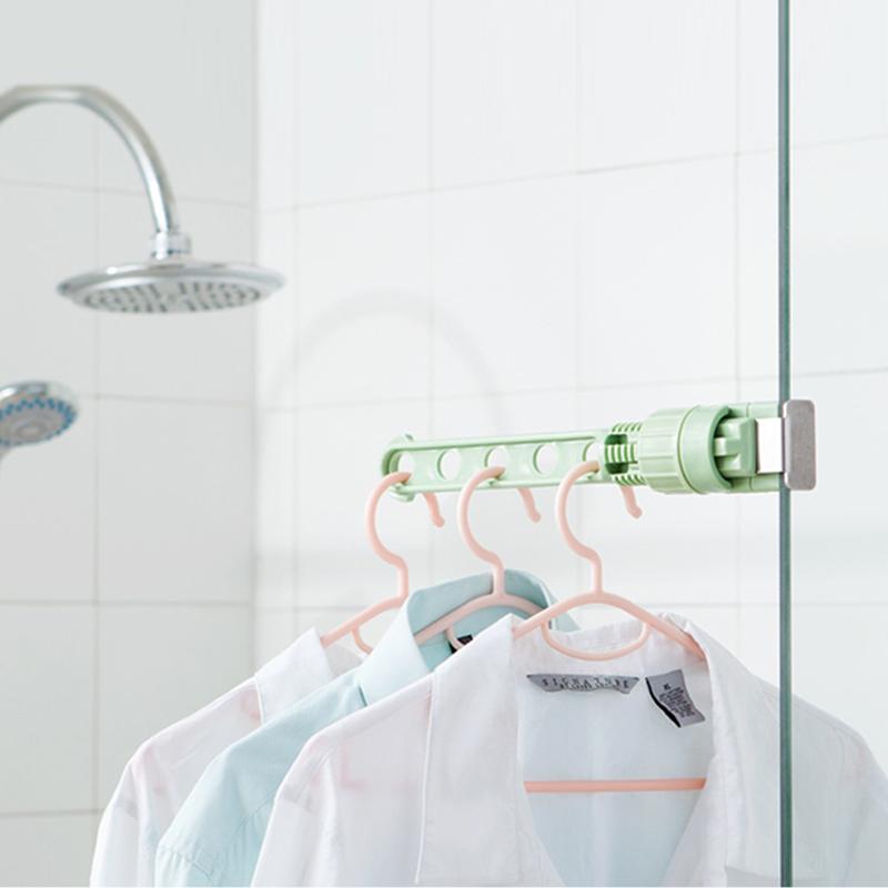Étendoir à linge pratique et réglable pour fenêtre, 5 trous, résistant et idéal pour le rangement à domicile.