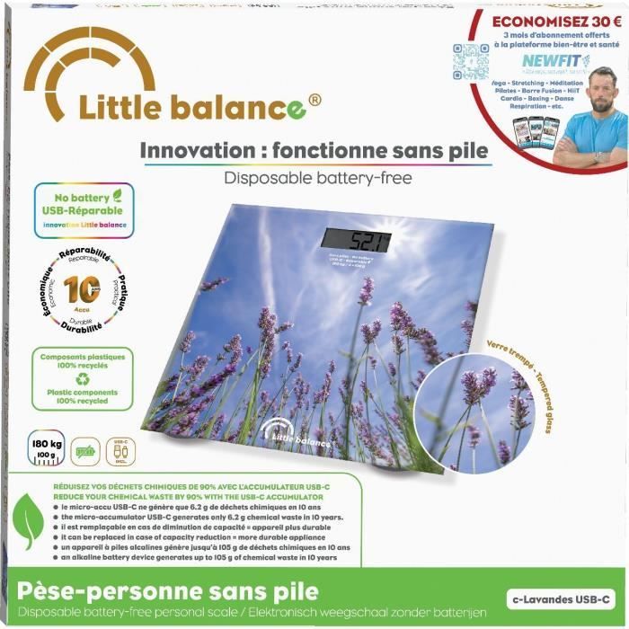 Pèse-personne - LITTLE BALANCE - USB-C - Lavandes